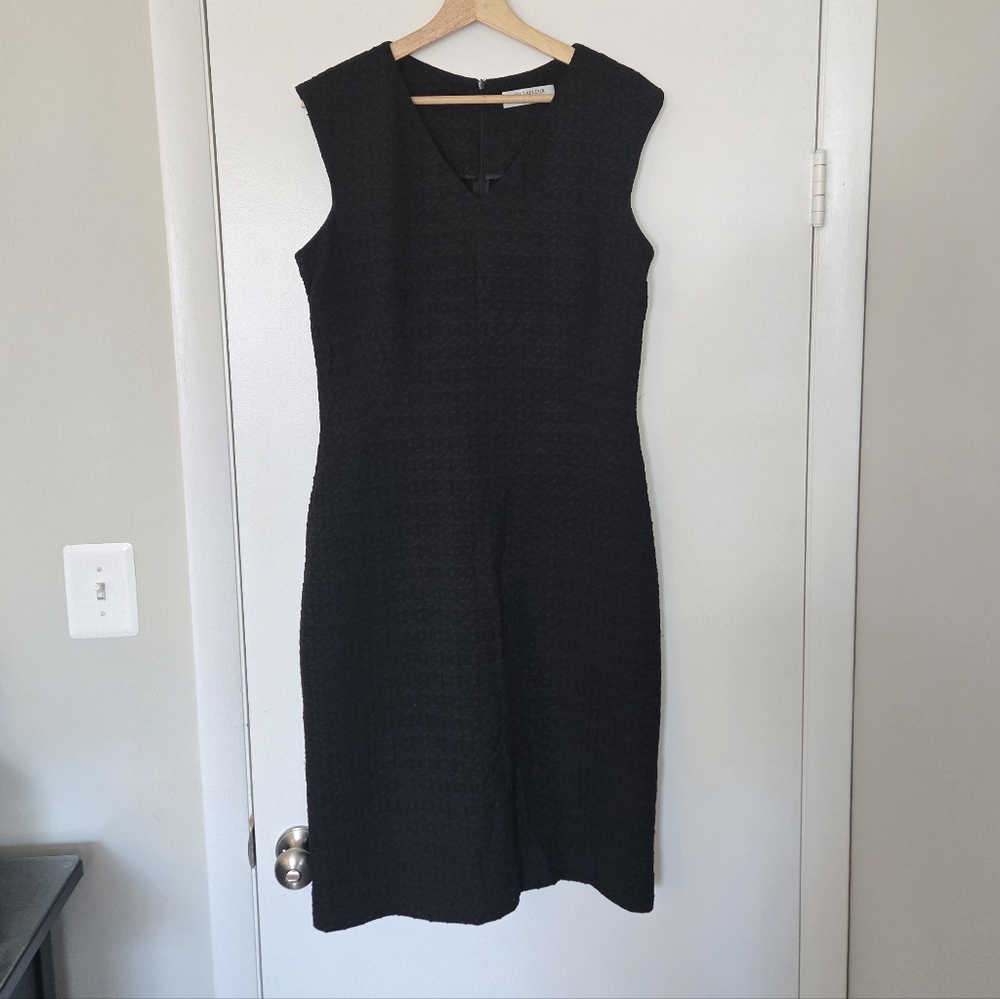 MM Lafleur Black Textured Evelyn Sheath Dress Size 14 - Picture 2 of 5